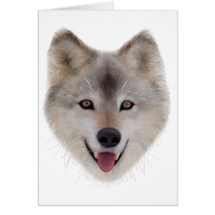 Cartão Esboço do lobo da neve