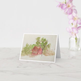 Cartão Esboço original em aquarela