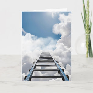 Cartão Escada de Parabéns de promoção no céu