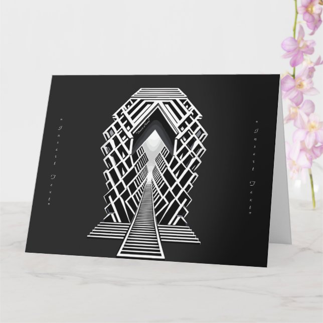 Cartão Escada Monocromática: Obelisco de Contrastes (Orquídea)