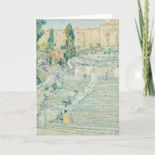 Cartão Escadas Espanholas, Roma   Childe Hassam