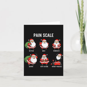 Cartão Escala de dor do Papai Noel Design engraçado de Na