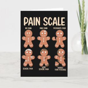 Cartão Escala de Dor Gingerbread Man Engraçado Natal Enfe