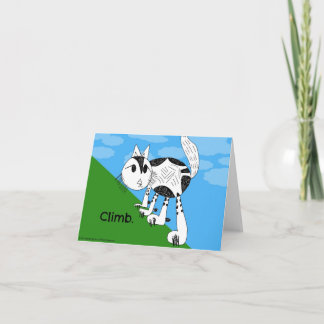 Cartão Escalada! Gatinho bonito Notecard