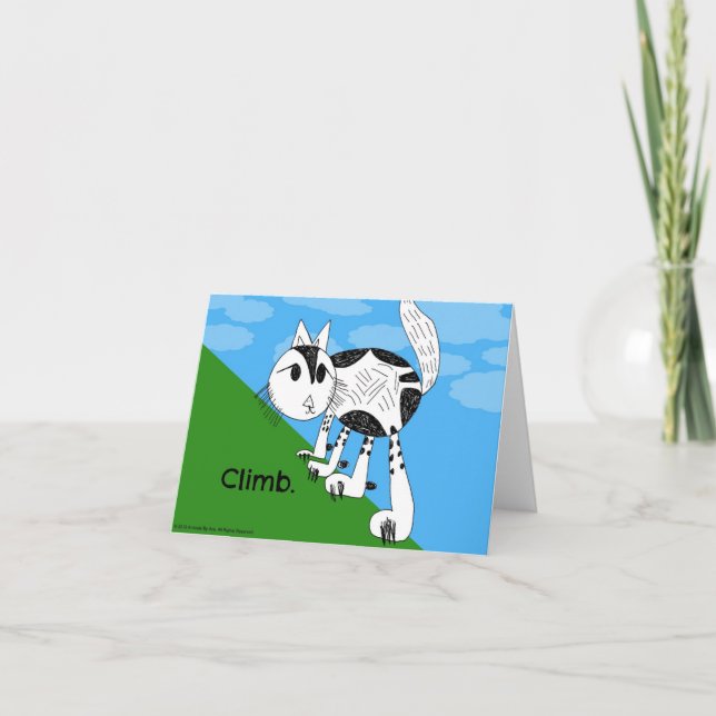 Cartão Escalada! Gatinho bonito Notecard (Frente)