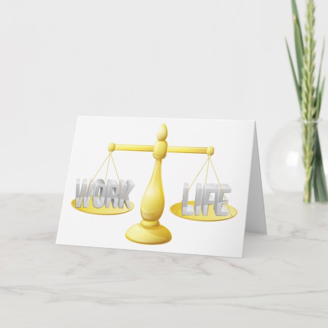 Cartão Escalas de equilíbrio de vida profissional (Frente)