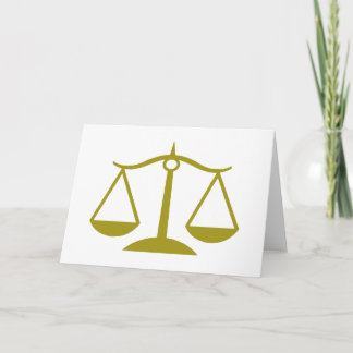 Cartão Escalas de Justiça - Dourado
