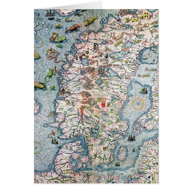 Cartão Escandinávia, detalhe do porto de Carta (Frente)