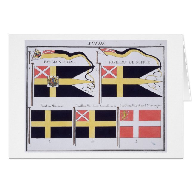 Cartão Escandinavo embandeira, de um livro francês das (Frente Horizontal)