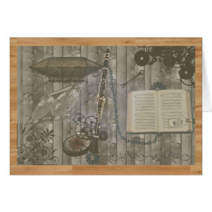 Cartão Escapade de Steampunk do clarinete