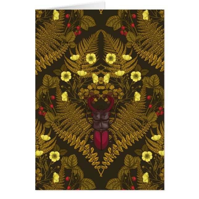 Cartão Escaravelho e samambaias (Frente)