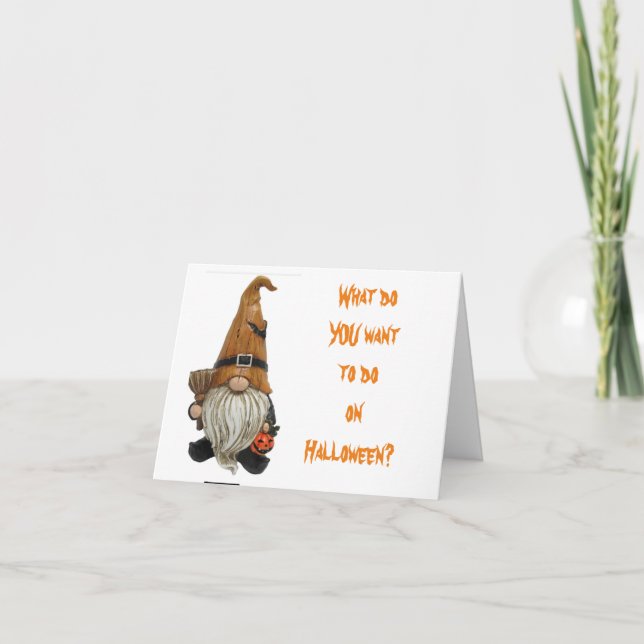 CARTÃO ESCAREIA AINDA BONITA E DIA DE AS BRUXAS ENGRAÇADO (Frente)