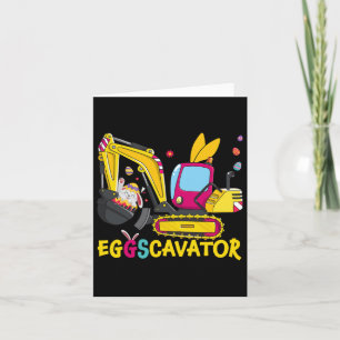 Cartão Escavadeira Feliz Páscoa Escavadeira Engraçada Caç