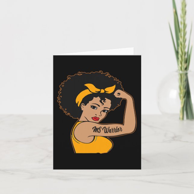 Cartão Esclerose Múltipla Ininterrupta do Guerreiro Afro  (Frente)