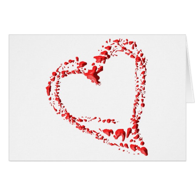 Cartão escoado coração (Frente Horizontal)