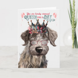 Cartão Escocês Deerhound Queen para o dia feliz aniversár