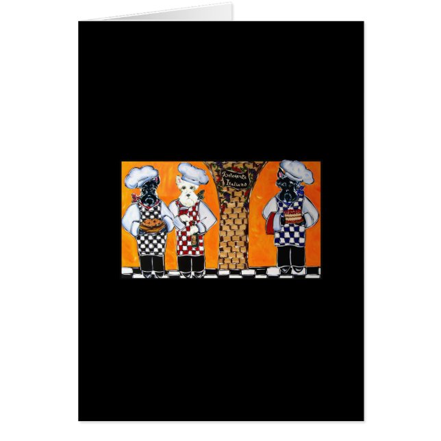 Cartão Escocês Terrier Chefs (Frente)