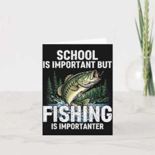 Cartão Escola importante pescaria engraçado pescador home