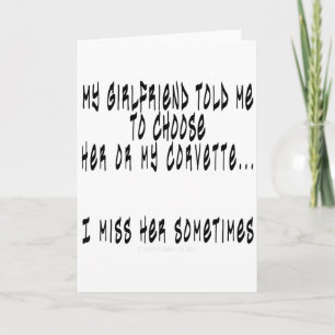 Cartão Escolha Namorada ou Corvette