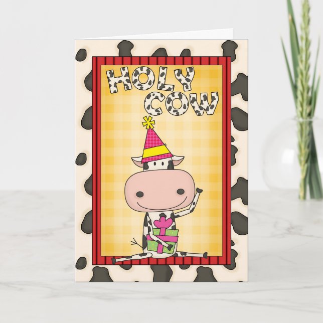 Cartão Escolha uma Vaca de Aniversário Idade (Frente)