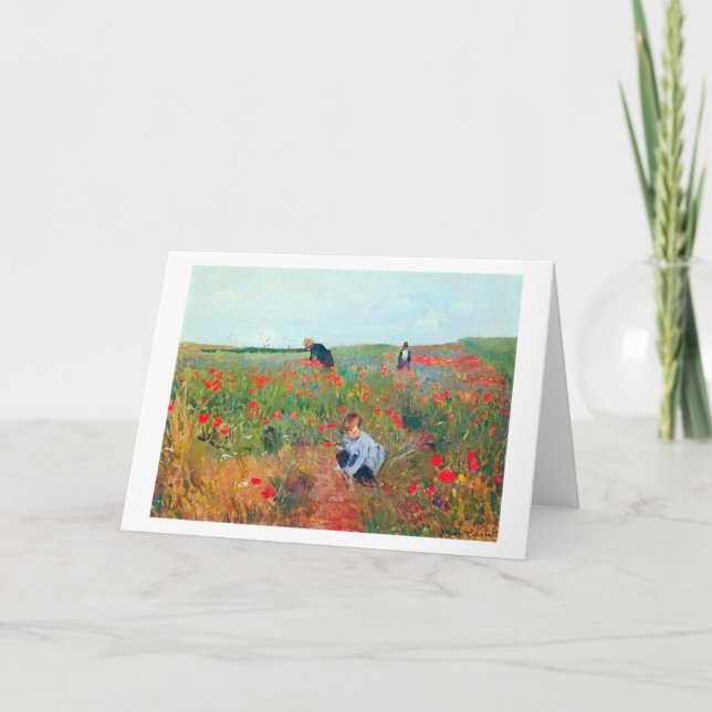 Cartão Escolhendo Flores num Campo, Mary Cassatt (Frente)