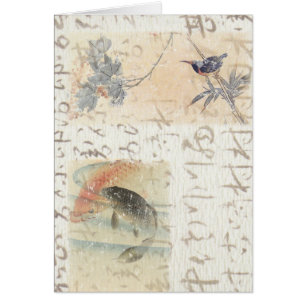 Cartão Escrita asiática