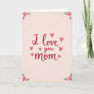Cartão Escrito 'Eu Te Amo Mãe'