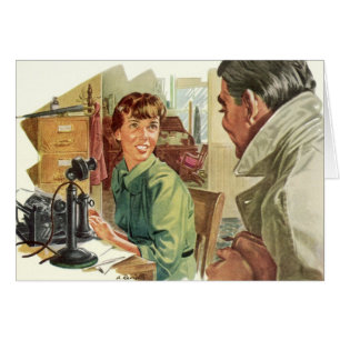 Cartão Escritório de negócios vintage, CEO chefe e secret