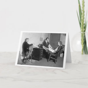 Cartão Escritório de Vintage - Bons Amigos no Trabalho,