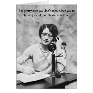 Cartão Escritório do vintage - sarcasmo no telefone,