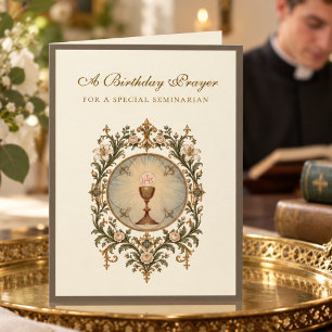 Cartão Escritura da Oração do Seminarista Católico
