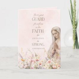 Cartão Escritura Floral Religiosa Católica Maria