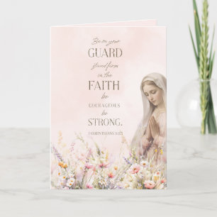Cartão Escritura Floral Religiosa Católica Maria