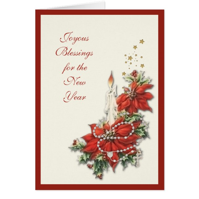 Cartão Escritura Rosária Religiosa de Jesus feliz ano nov (Frente)