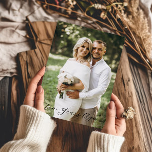 Cartão Escritura Simples 10º Aniversário - Há Dez Anos