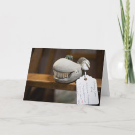 Cartão Escultura de Baleia de Madeira