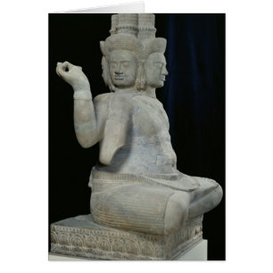 Cartão Escultura de Brahma com quatro faces