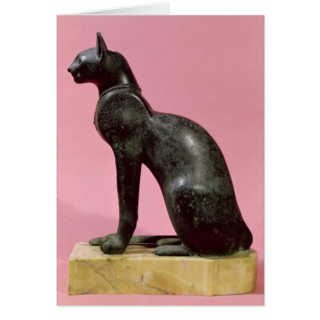 Cartão Escultura de um gato, período atrasado (Frente)
