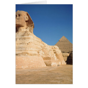 Cartão Esfinge e a pirâmide de Khafre, Giza