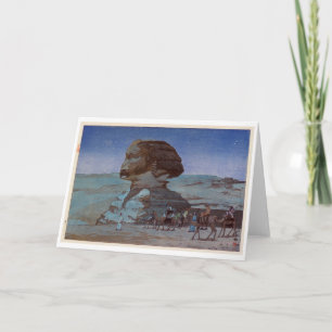 Cartão Esfinge (Noite), Hiroshi Yoshida, Woodcut