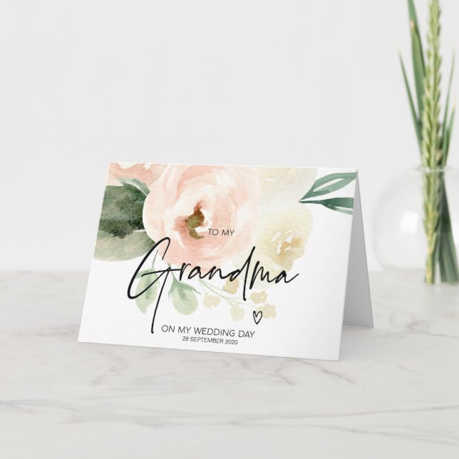 Cartão Esfregue Minha Avó, Minha Avó Do Dia Do Casamento (Frente)