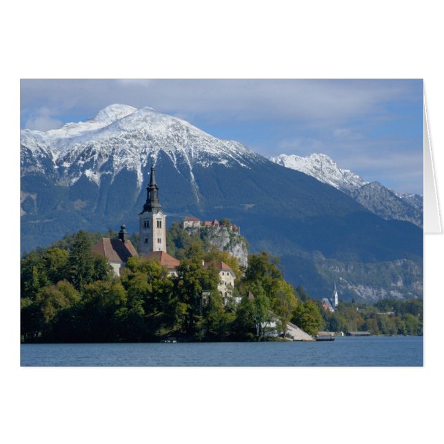 Cartão Eslovênia, Bled, Lago Bled, Ilha Bled, Bled (Frente Horizontal)