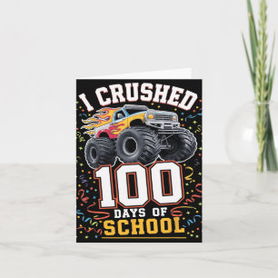Cartão Esmagei 100 Dias De Caminhão Monstro Da Escola 100