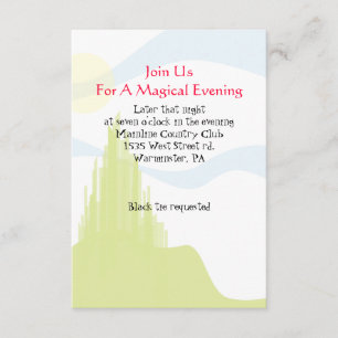 Cartão ESMERALDA do partido de Mitzvah mágico de