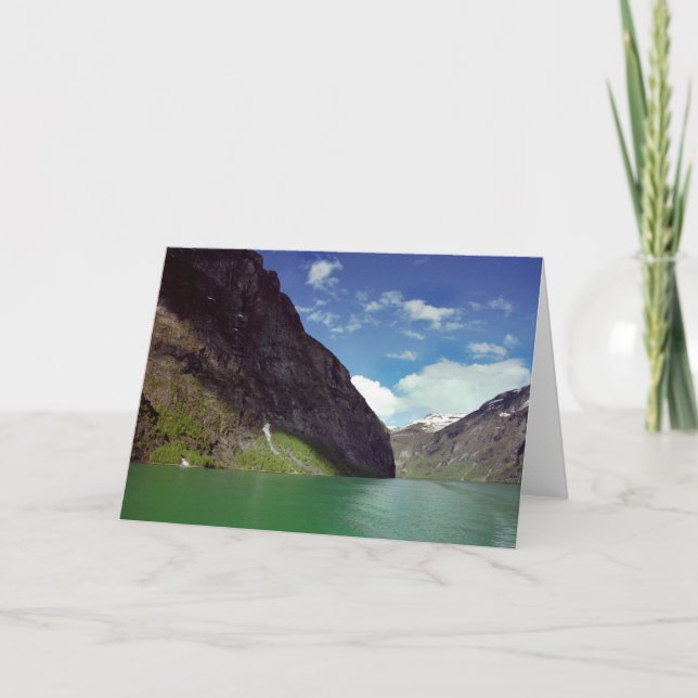 Cartão esmeralda do sonho do fiorde (Frente)