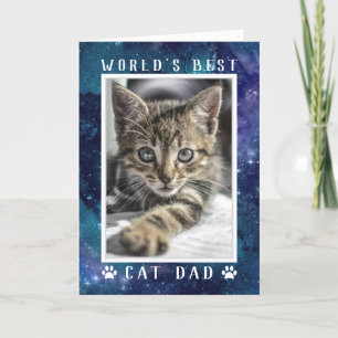 Cartão Espaço de Fotos do Melhor Pai de Gato do Mundo no
