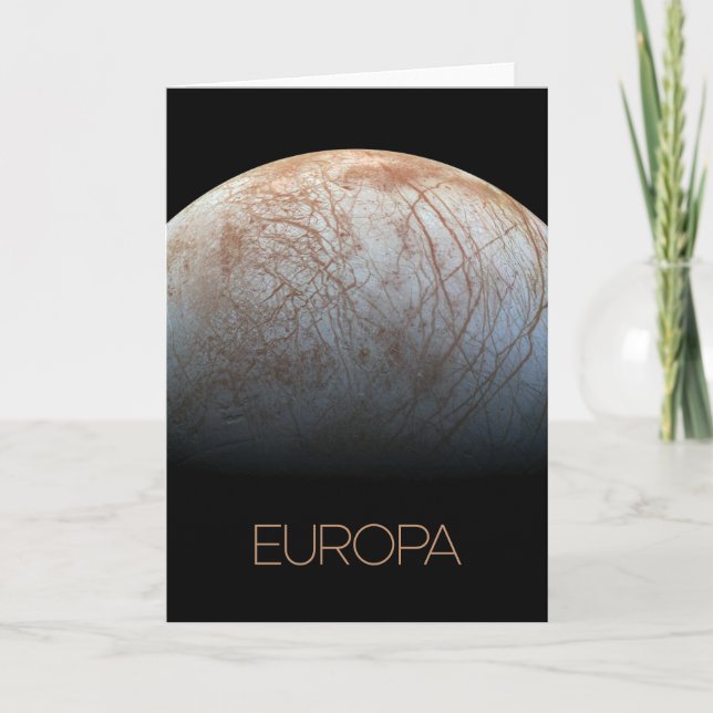 Cartão Espaço Exterior, Cosmos, Sistema Solar, Lua Europa (Frente)