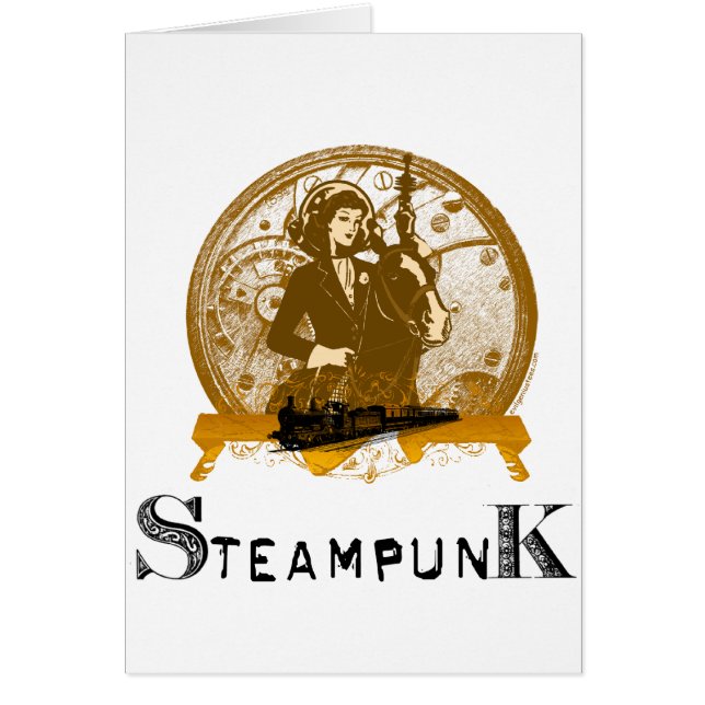Cartão Espaço galão do steampunk do Victorian (Frente)