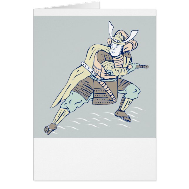 Cartão Espada do katana do guerreiro do samurai (Frente)