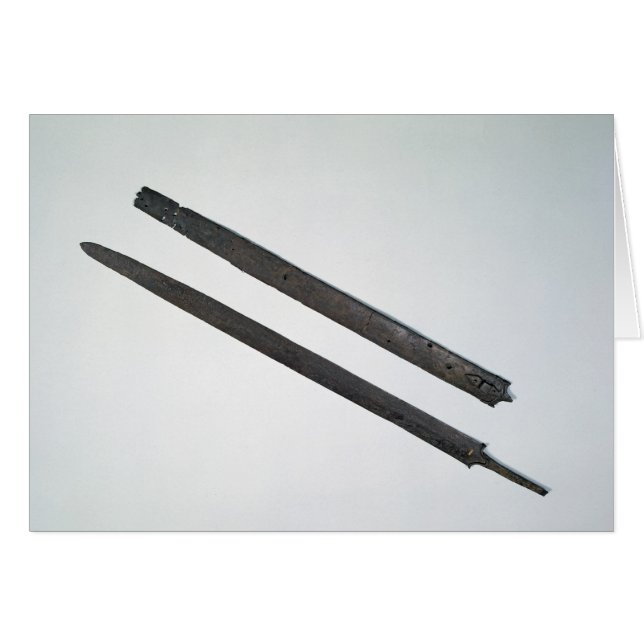 Cartão Espada e bainha, do La Tene, suiça (Frente Horizontal)